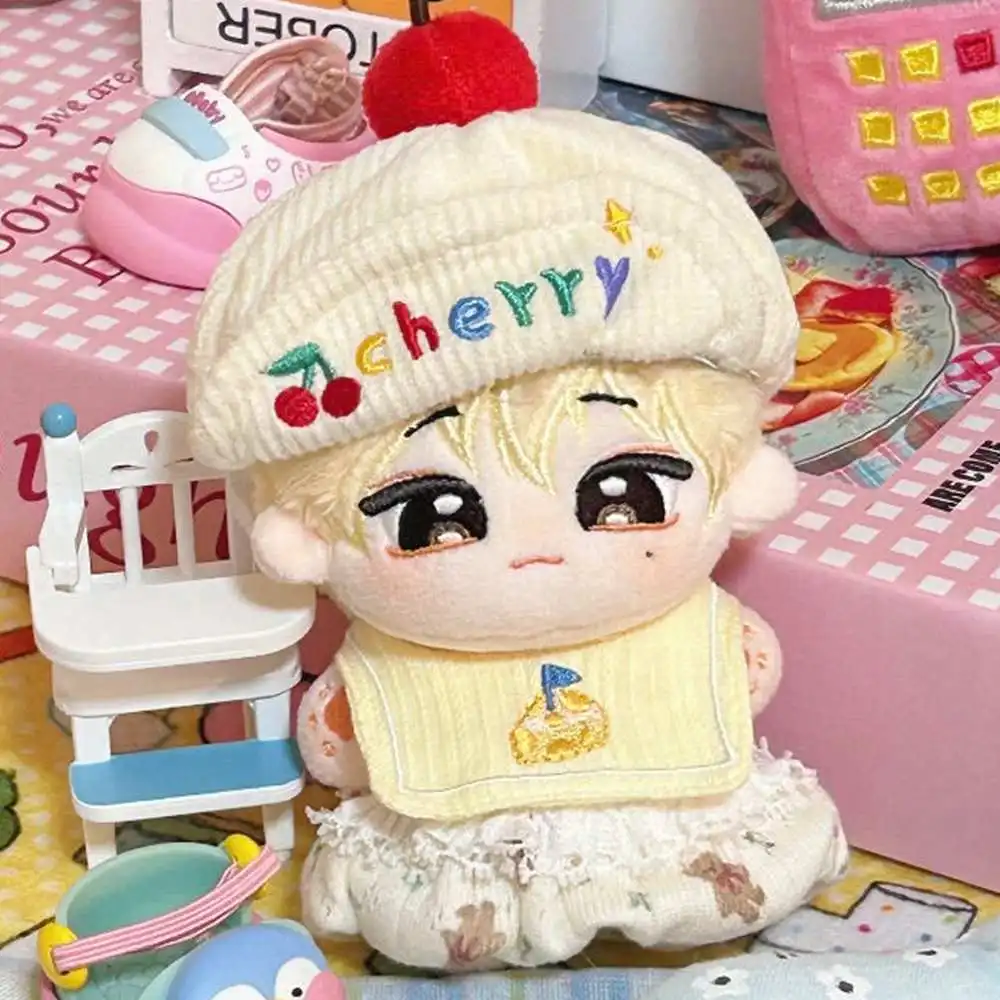 

Mini Doll's Clothes Outfit Accessories For 10cm Cotton Doll Cream Cherry Hat Dress Up Clothing Gift Toy