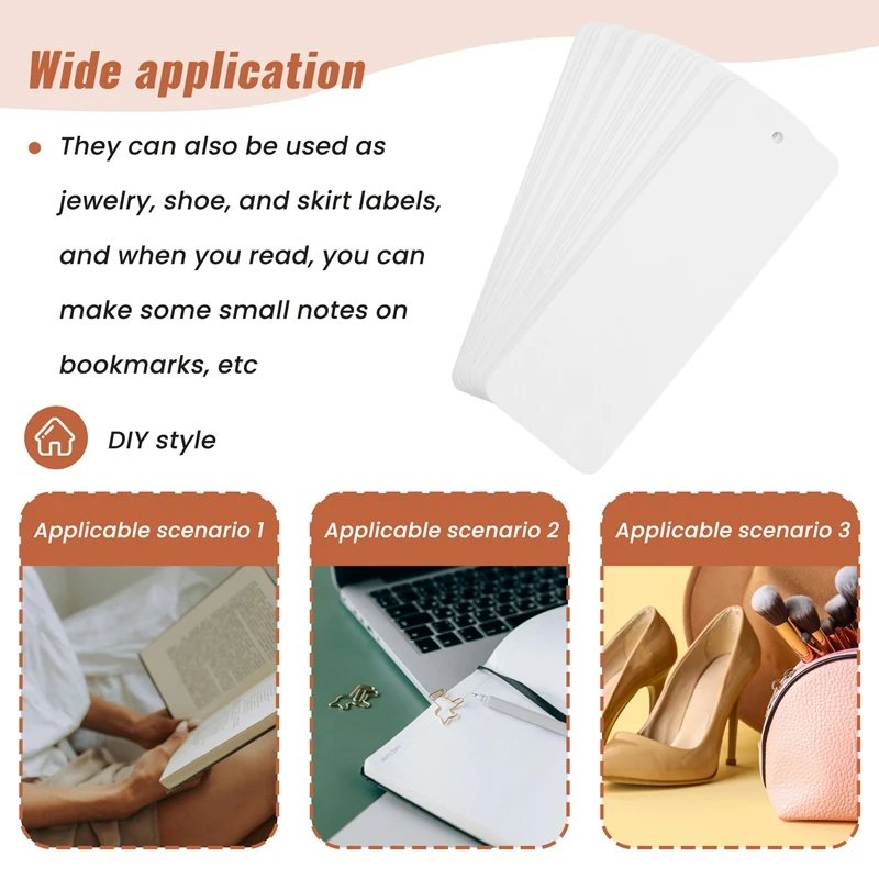 48 segnalibri di carta Segnalibri di cartoncino vuoto con nappe colorate per etichette regalo fai da te Crea il tuo segnalibro
