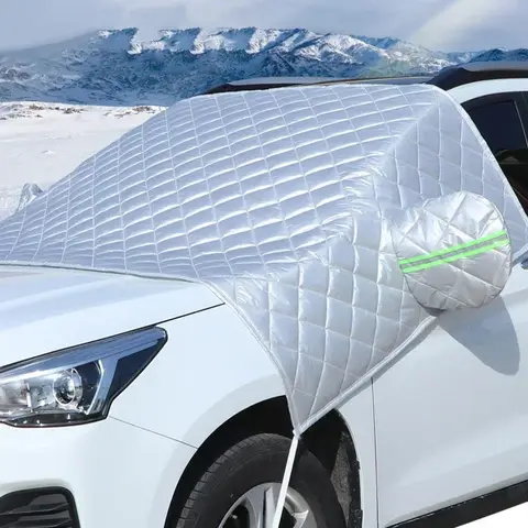 Cubierta impermeable cubiertas exteriores para coche medio toldo exterior Anti-nieve parabrisas protección parasol de algodón Anti hielo escarcha