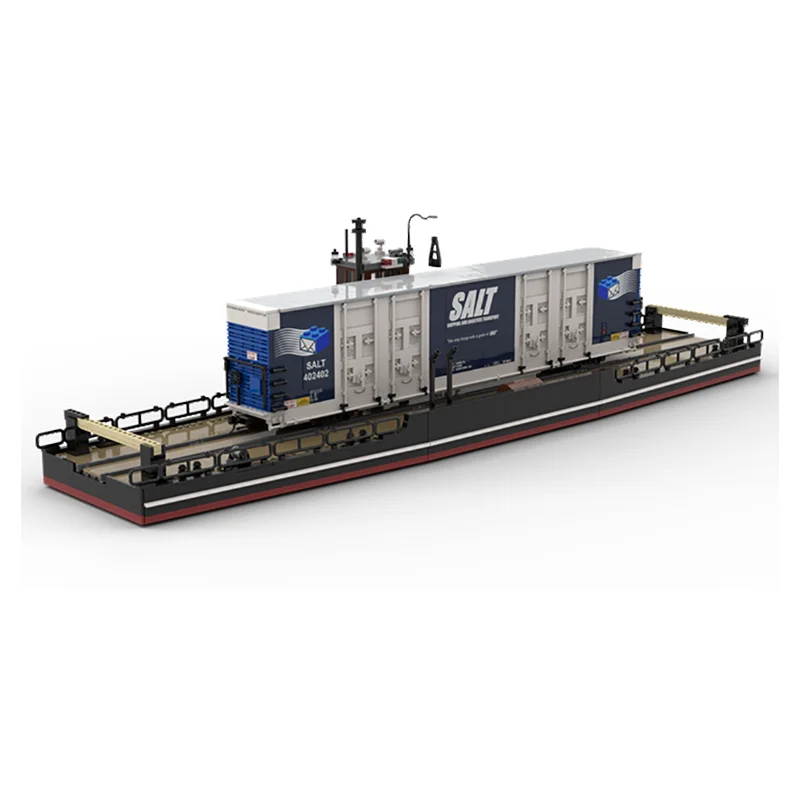 MOC-147686 Large railway ferry container ship model ornament difficult to assemble building block