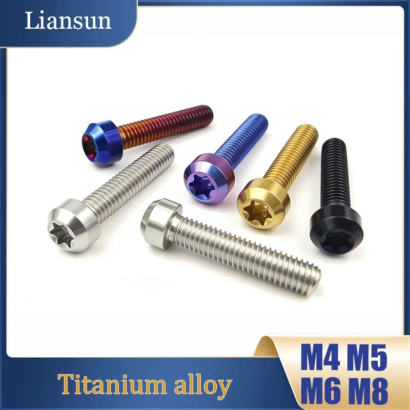 

5PCS Titanium Alloy Torx Head Bolts Screw M4 M5 M6 M8 Torx Cap Head Ti Bolts Screw for Bicycle Motor Refitted DIY Decorate