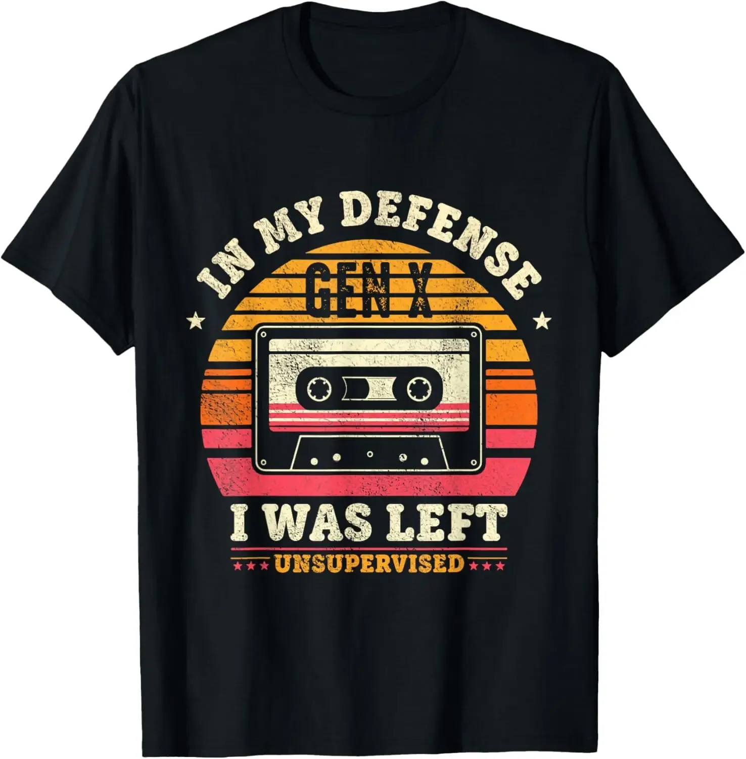 In My Defense I Was Left Unsupervised | Funny Retro Vintage T-Shirt  Men Clothing  Streetwear  Camisetas