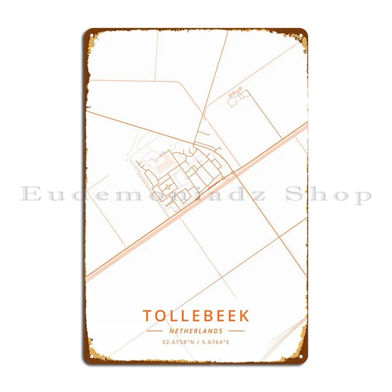 Tollebeek Netherlands Metal Sign Poster Garage Cinema Printed Club Tin Sign Poster