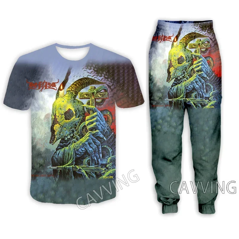 Defiled  Band  3D Print Casual T-shirt + Pants Jogging Pants Trousers Suit Clothes Women/ Men's  Sets Suit Clothes