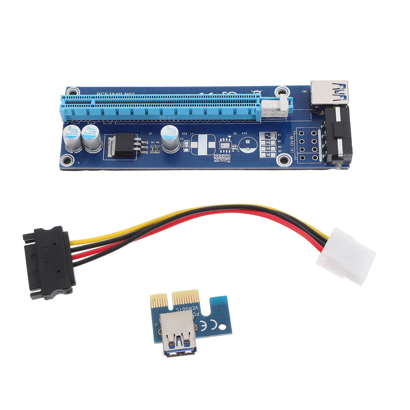 1-セット-pci-e-1x-から-16x-エクステンダー-pcie-ライザーアダプター、マイニングリグ用高品質-pcb-材料変形耐性-led-ヒューズ
