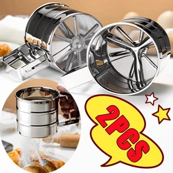 New 2/1PC Pastry Baking Tools Powder Flour Mesh Sifter Cup Baking Icing Sugar Shaker Stainless Steel Sieve Cup Bakeware Strainer