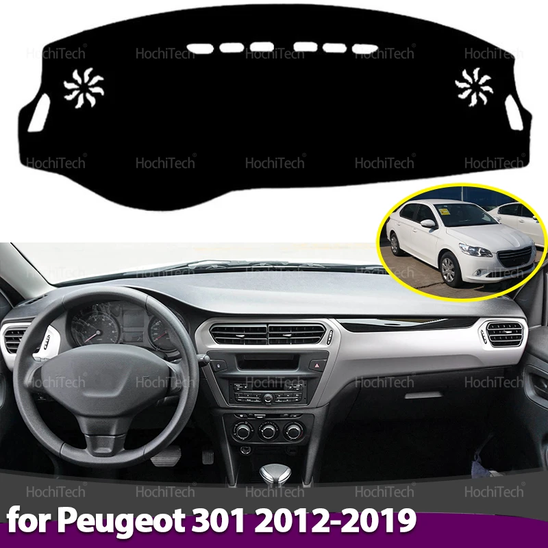 Car Dashboard Cover Avoid Light Pad Instrument Panel Mat Case Carpets Dashboard Cover for Peugeot 301 2012 2013 2014 2015-2019
