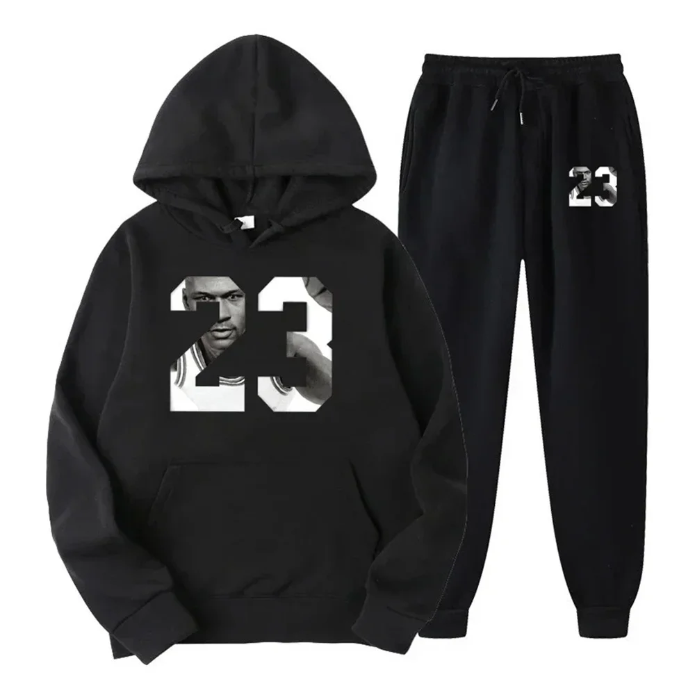 Men\'s and women\'s hoodie and sweatpants set, hoodie and sweatpants, sporty, trendy, autumn and winter, brand new, 2-piece set