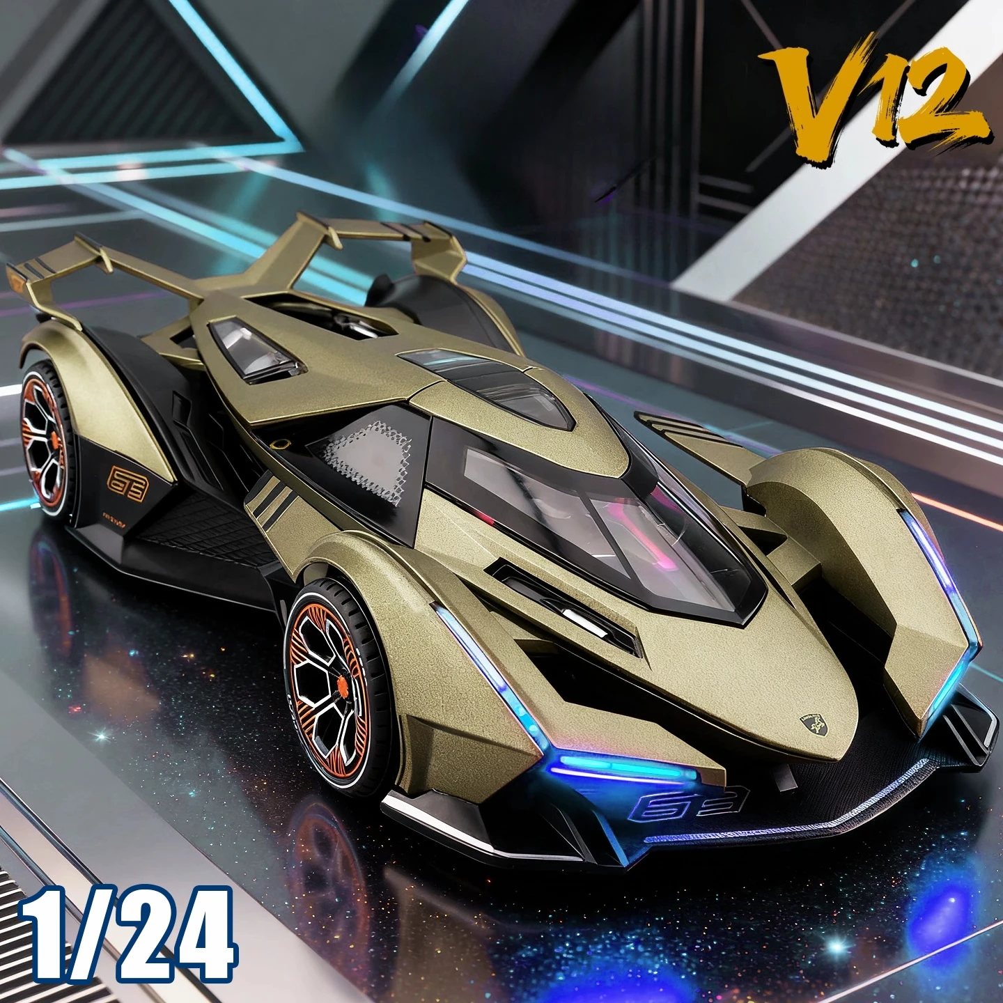 

1:24 V12 автомобиль из сплава, литье под давлением и игрушечный транспорт, модель автомобиля, звук и свет, автомобиль с откатом, игрушки для детей, подарки