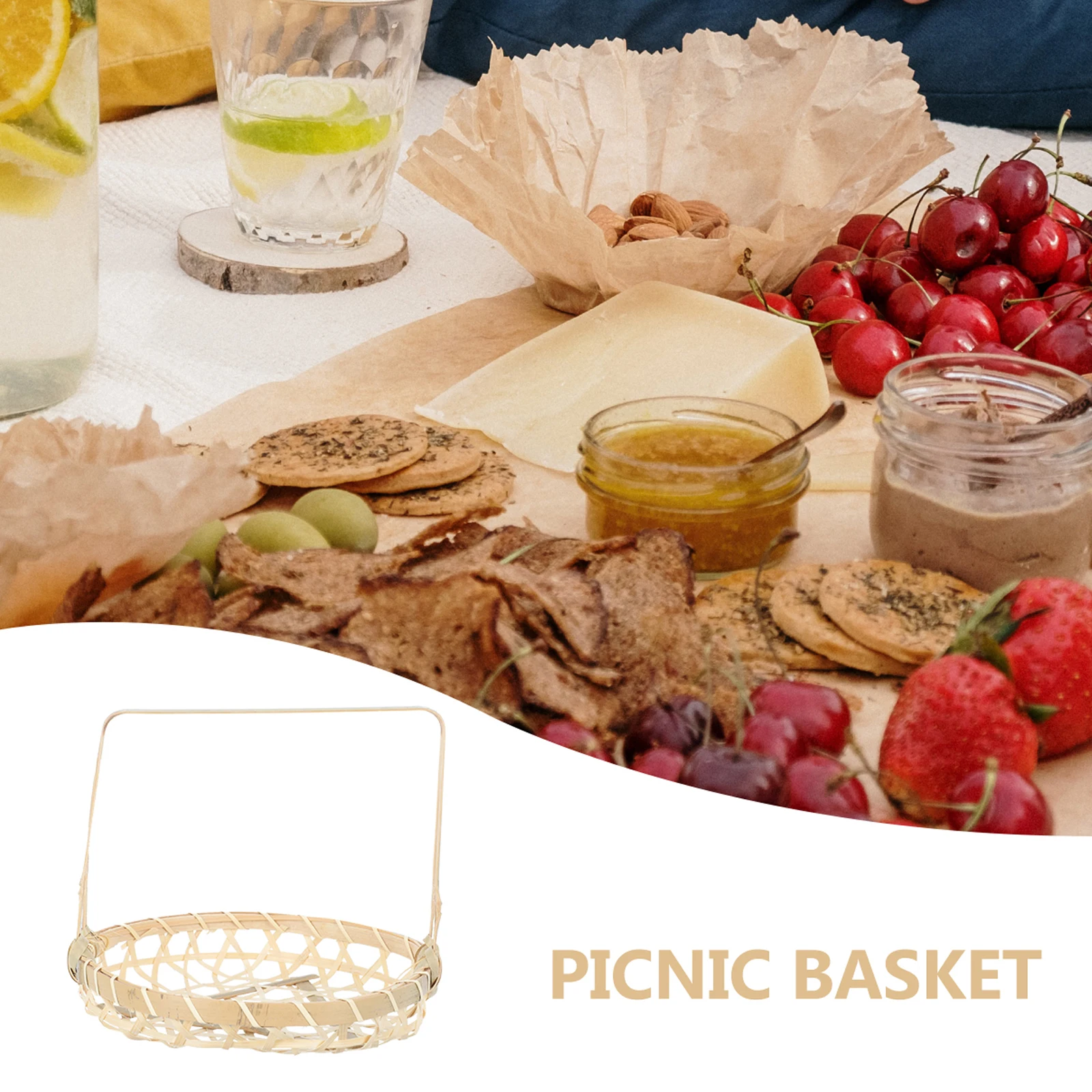 

Bamboo Basket Small Storage Woven Picnic Kitchen Party Dinning Room Safe Eco Friendly Stylish Creative Design