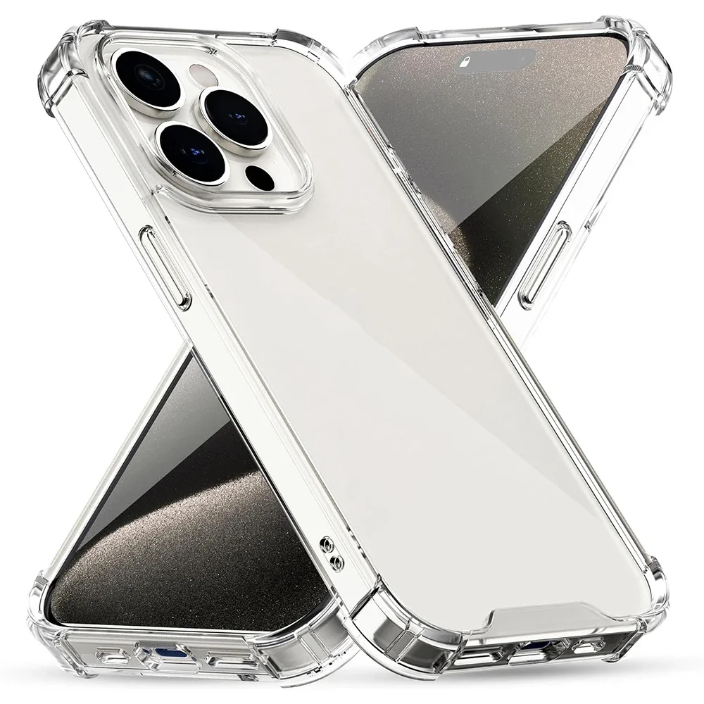 Soft Protector Shockproof Clear Case For iPhone 16 15 14 13 12 11 XS Max XR X 8 6s Plus Transparent Phone Cases Airbag Cover