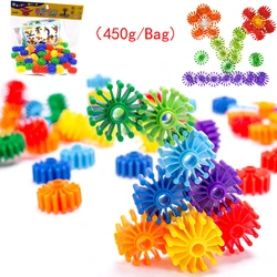 Plastic Toy Circle Gear Wheel Flower Pipe Sun Stick Animal Person Shape Puzzle Connect Game 3D Building Model Toy Boy Girl Gift