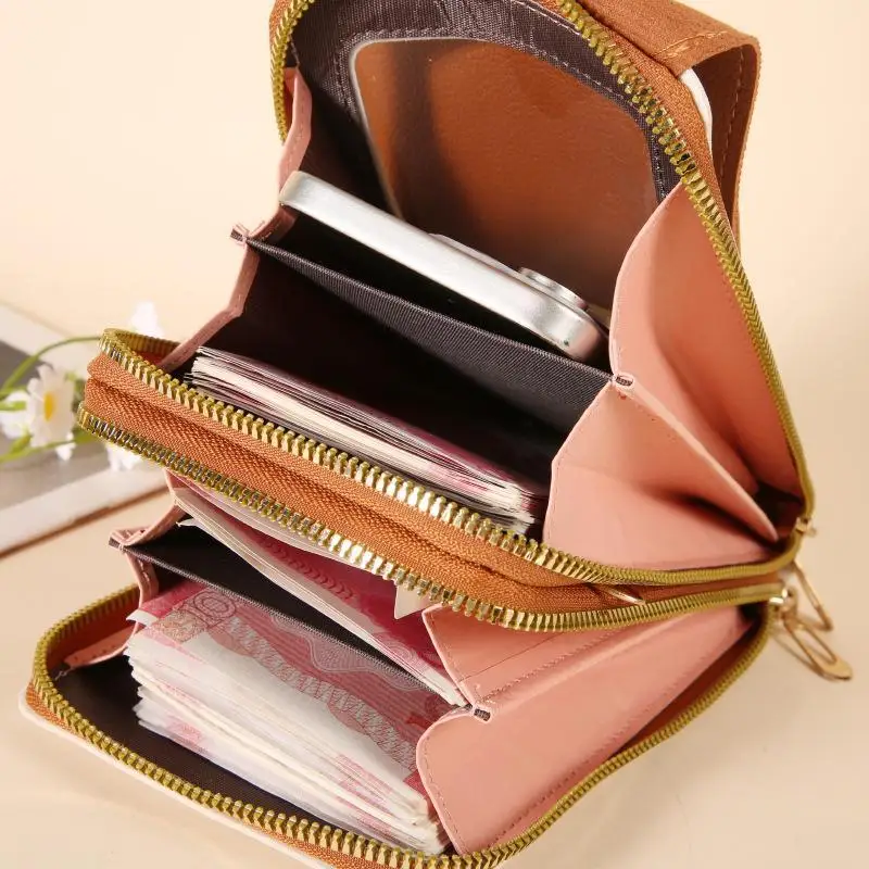 Damen Umhängetaschen Geldbörsen Touchscreen-Handytasche Weiche Lederriemen-Handtasche für Frauen Luxus-Messenger-Taschen – Detail 2