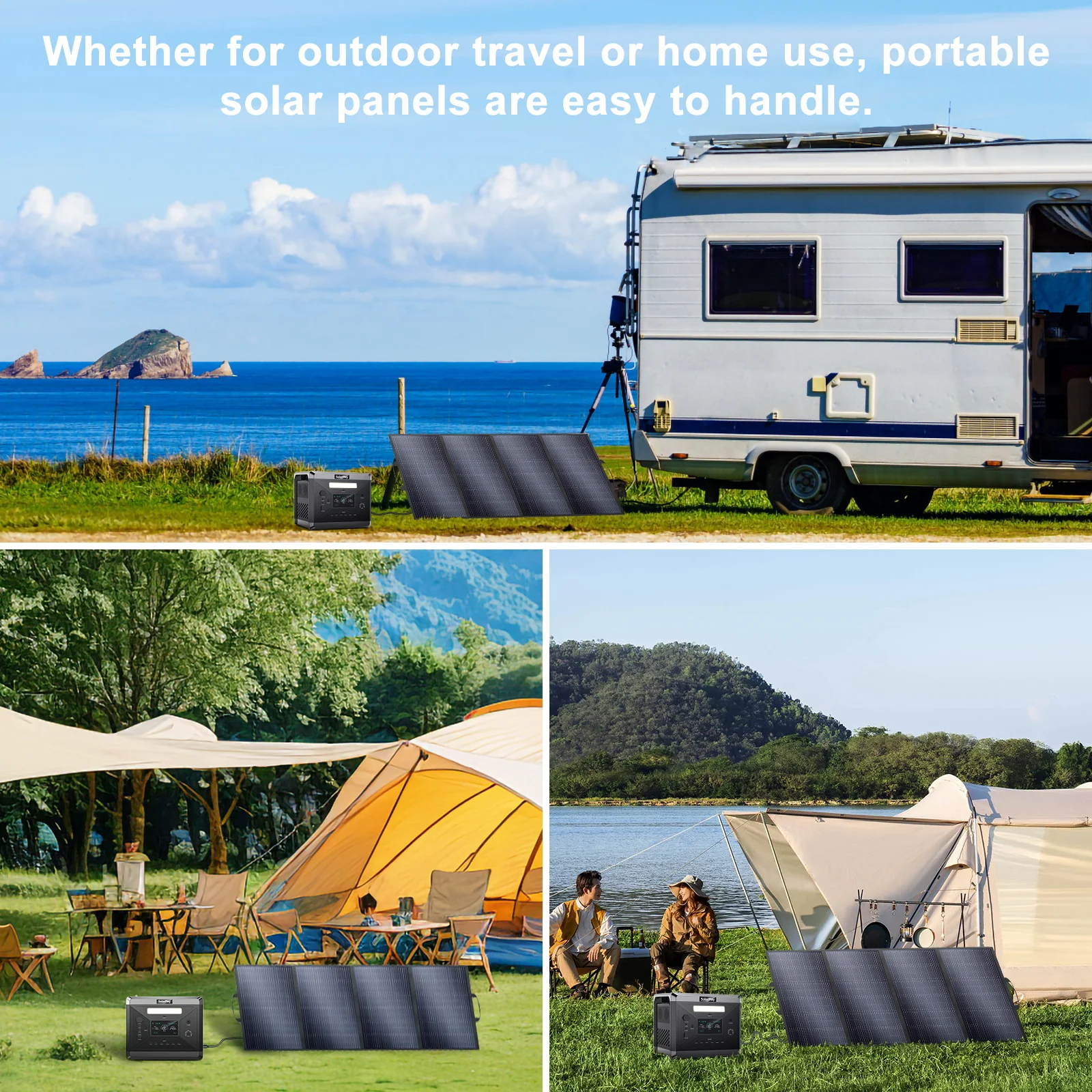SOLARPLAY Q2501 Portable Power Station AC Power Charging 400W Solar Panel Tourism Complete Photovoltaic Kit Camper Accessories