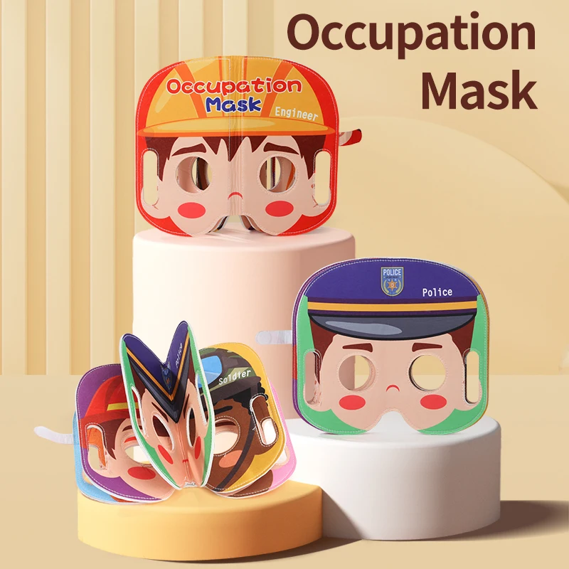 Libro di stoffa per bambini Maschera Libro di stoffa Tema carriera Giocattolo per bambini Personaggio Esperienza divertente Giochi interattivi Ragazzo Ragazza Regalo