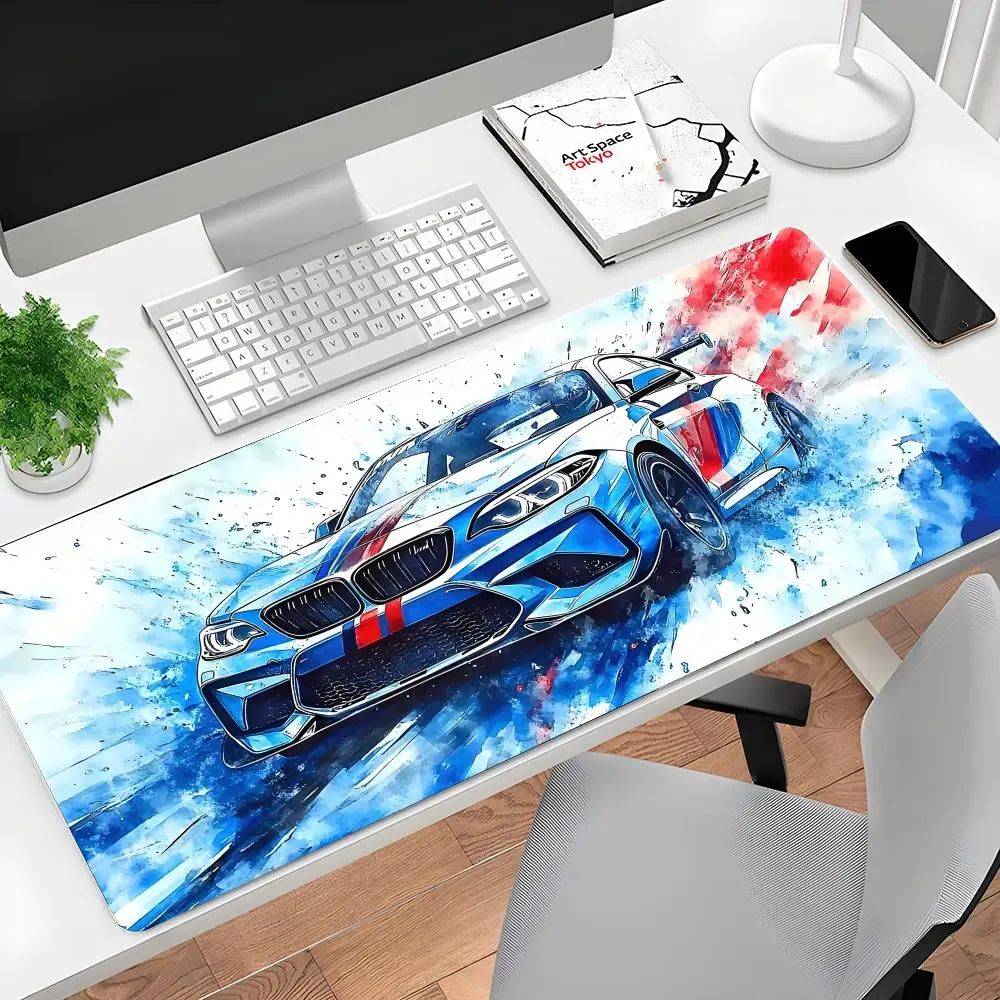 

Большой мультяшный спортивный автомобильный дизайн, игровой коврик для мыши, противоскользящая резиновая основа, расширенный настольный коврик для геймера, компьютерные аксессуары для офисного использования