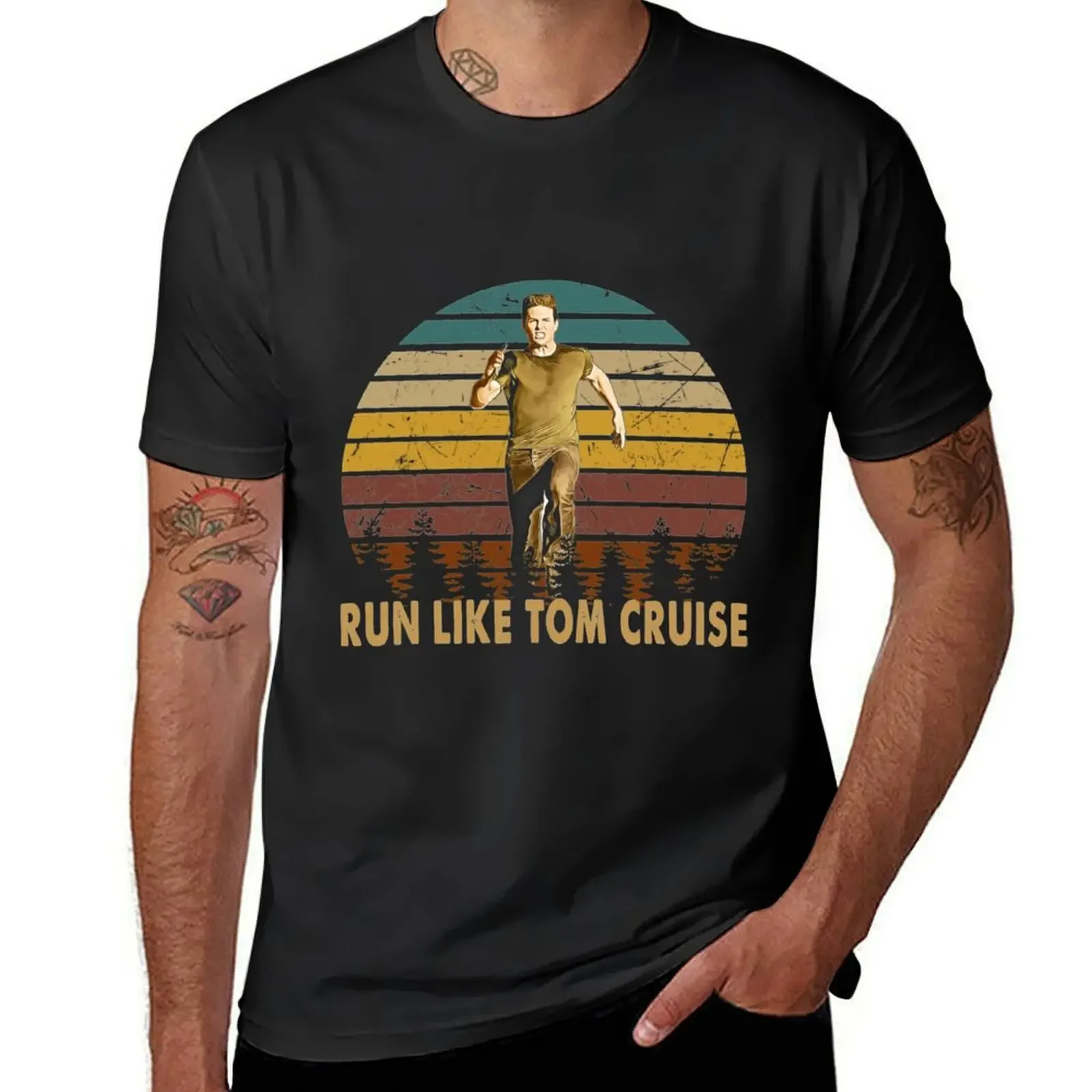 Run like Cruise vintage art T-Shirt Short sleeve tee heavyweights mens designer t shirt