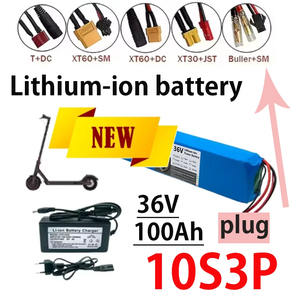 2026 10S3P Upgrade 36V 100000mAh 36v Electric Scooter Battery Pack 36v Battery Scooter 18650 Lithium M365 Electric Scooter
