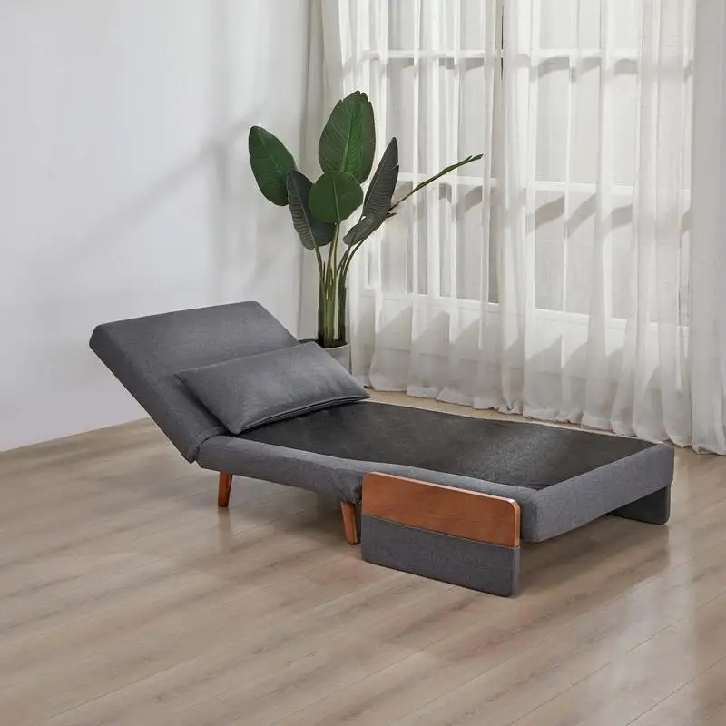 سرير أريكة حديث للنوم بمقعدين، قماش مسامي، تحويل سريع في 10 ثوانٍ، مسند ظهر قابل للتعديل بثلاثة مستويات، صامت #4