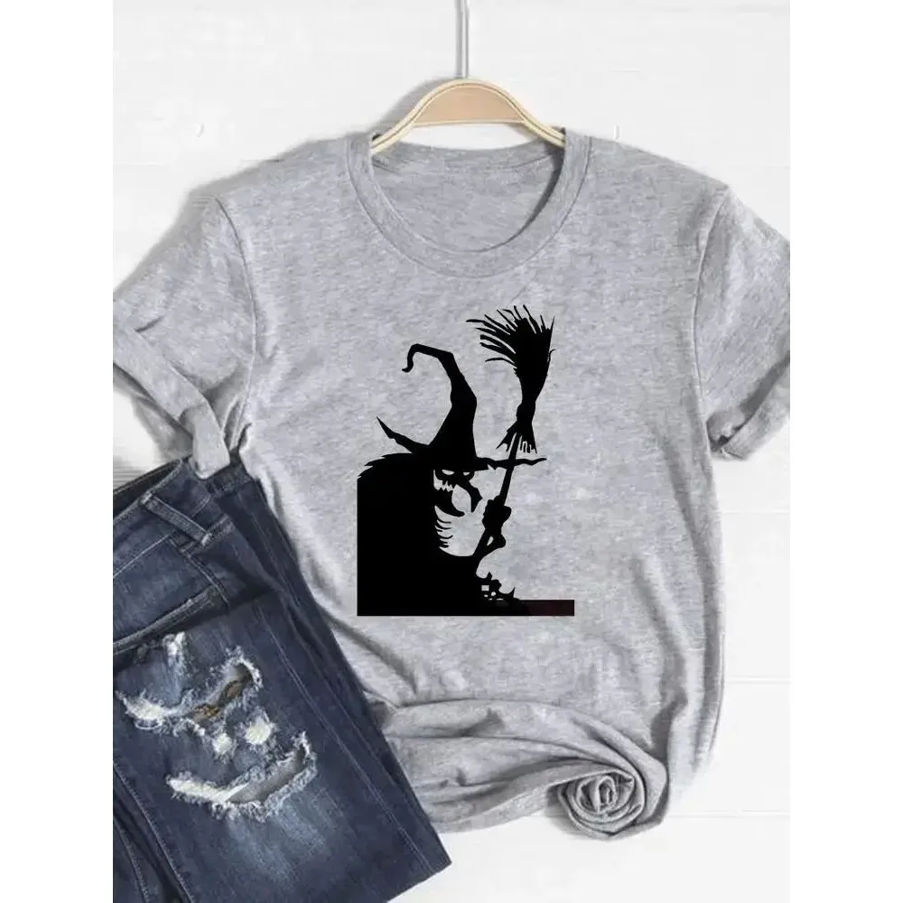 Cseta de Bruja Otoñal para Mujer, Diseño Pintado a Mano Personalizado, Tema de Acción de acias, Cseta de Moda Casual ...