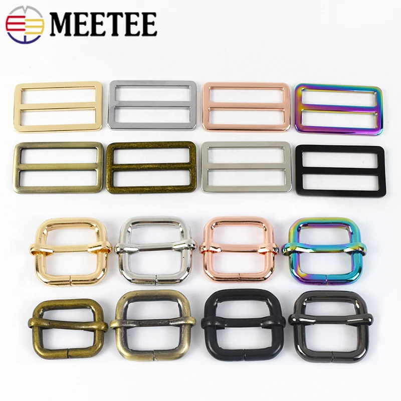 

50Pcs 16-50mm Metal Tri Glide Buckles Belt Sliders Backpack Webbing Adjuster Clasp Dog Collar Hook Strap Rings DIY Accessories