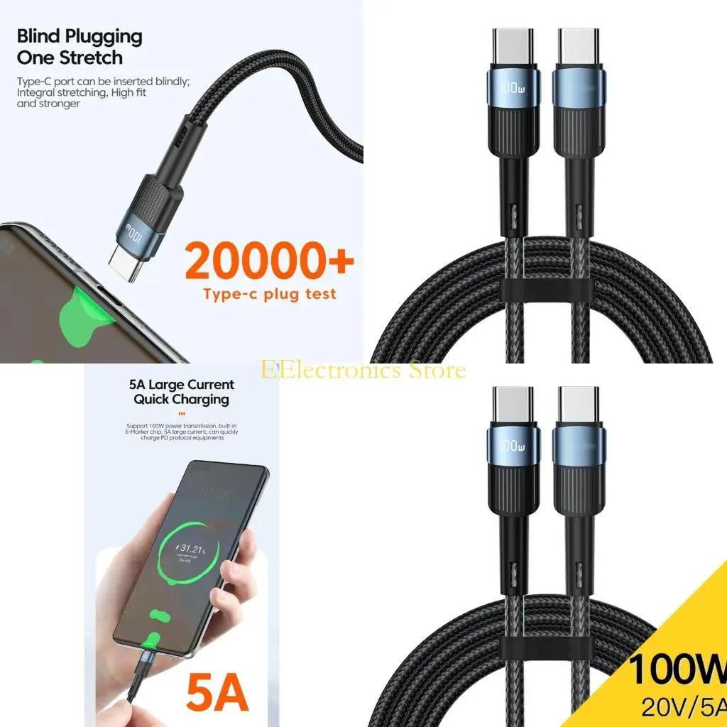 B03C 100W USB C إلى USB Type C Cable USBC PD FASTRAGER CORD CALL USB C Type-C