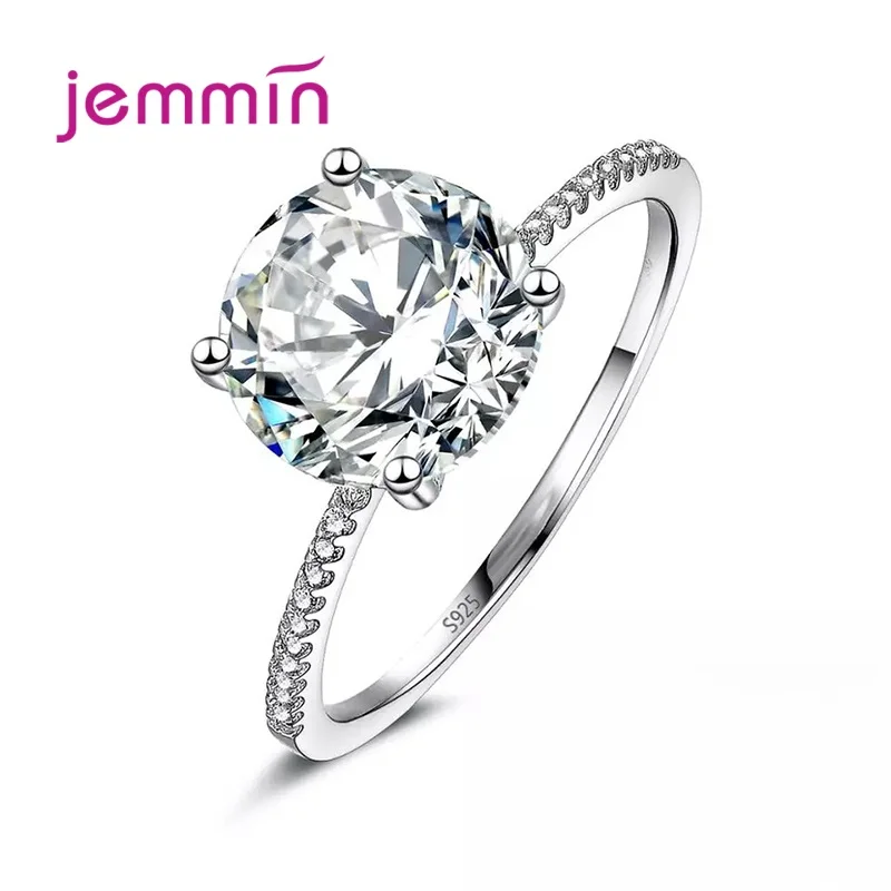 Authentic 925 Sterling Silver Trendy AAAA+ Zircon Circle Anniversary Ring For Women Silver Hot Sale Fine Jewelry