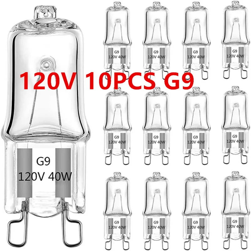 10PCS 120V 20W 25W 40W 60W G9 Eco Halogen Light Bulbs LED Lamp Bulbs Inserted Beads Crystal Lamp Halogen Bulb 2#