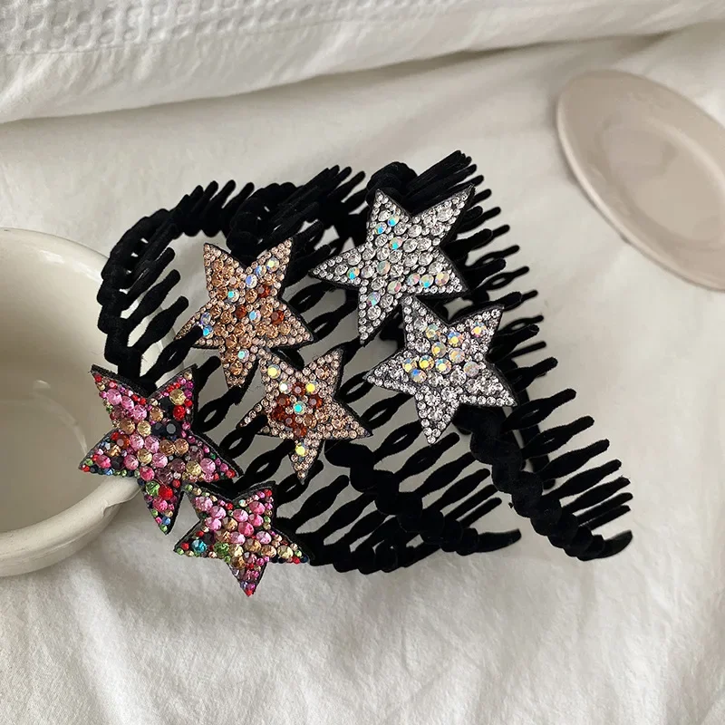 Korean Fashion Girls Glitter Star Hair Bands Cute Colors Hair Hoop Hairbands Lovely Bow Stars Headbands Gifts Hair Accessories