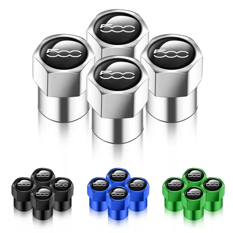 4PCS Tapas de Válvula de Neumático para Coche, Cubiertas de Vástago de Válvula de Aire, Accesorios para Automóvil para FIAT 500 Tipo Toro Nuovo Freedom 500X Doblo Grazie