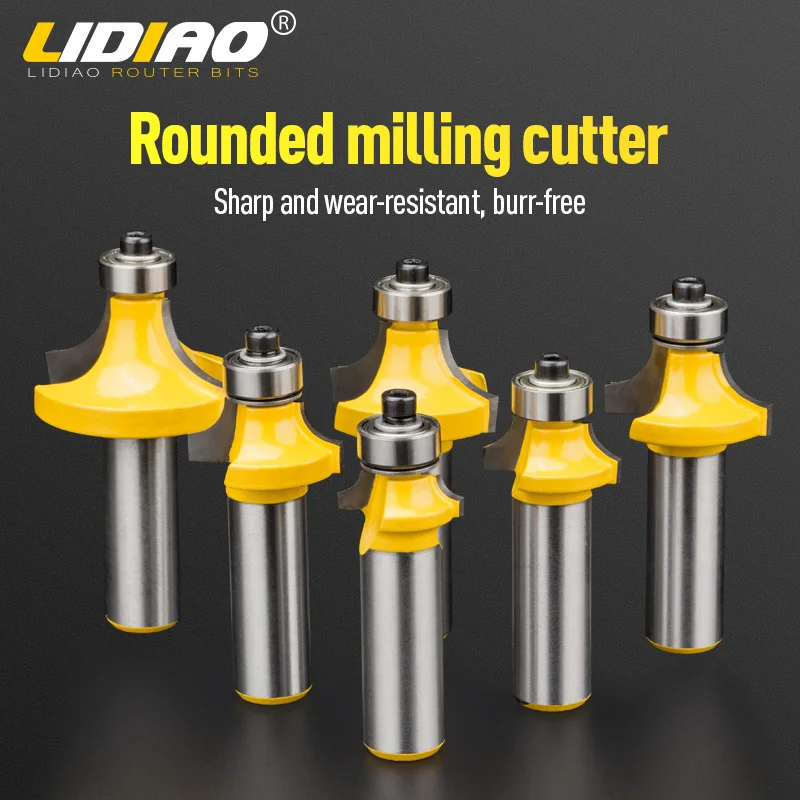 LIDIAO Tungsten Carbide Router Bits for Wood Milling Cutter Carpentry Tools 6.35mm Shank Cnc Corner Round Woodworking Tools