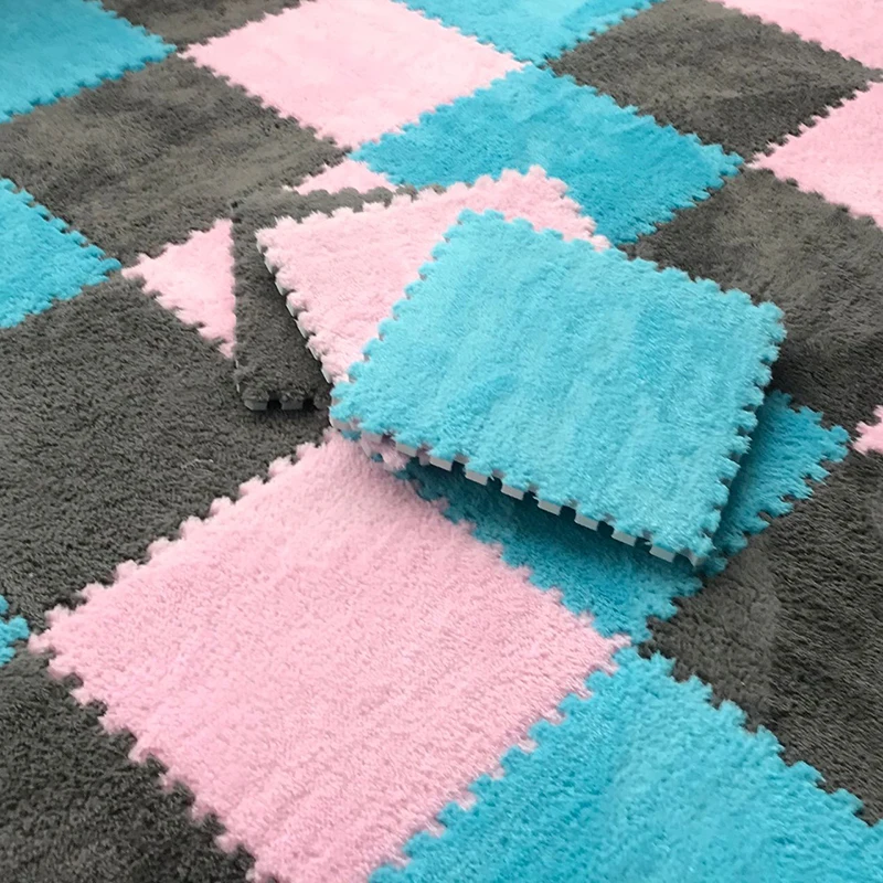 30*30 CM Soft Plush Baby Play Mat EVA Foam Children\'s Carpet Interlocking Exercise Tiles Floor Carpet and Rug for Kids Pad Gift