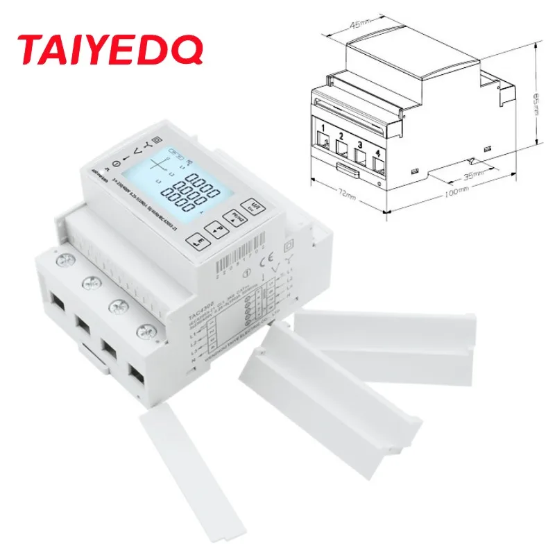 

SDM 100A Three Phase Connected Din Rail Multi-function Energy Meter RS485 Modbus TAC4300