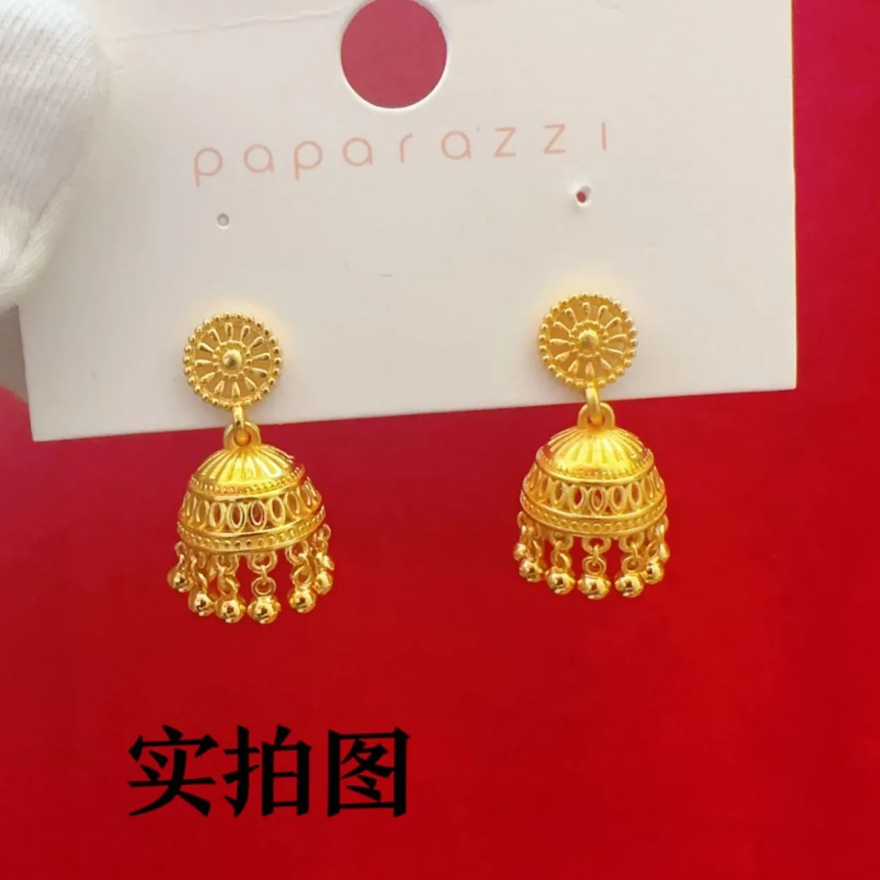 Vintage 9999 24K Real Gold Bohemian Girl Tassel Earrings with Antique French Filigree Ethnic Style Earrings High-end Feel Women