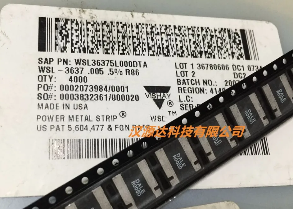 5pcs/lot WSL36375L000DTA R005D 0.005R 0.5% 3637 chips Electronic new