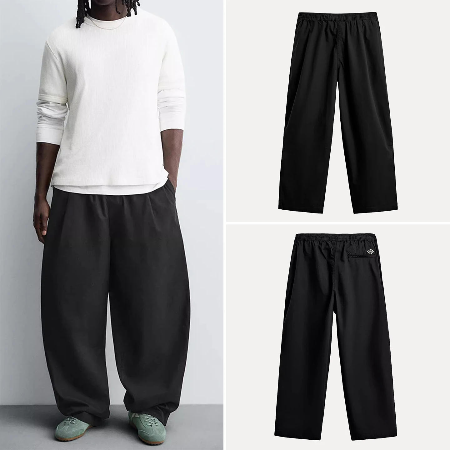 

Men's Faion Elastic Waist Pleated Knife- Casual Pants Autumn 2025 New Sle Z Straight Leg Bend Blade Trousers