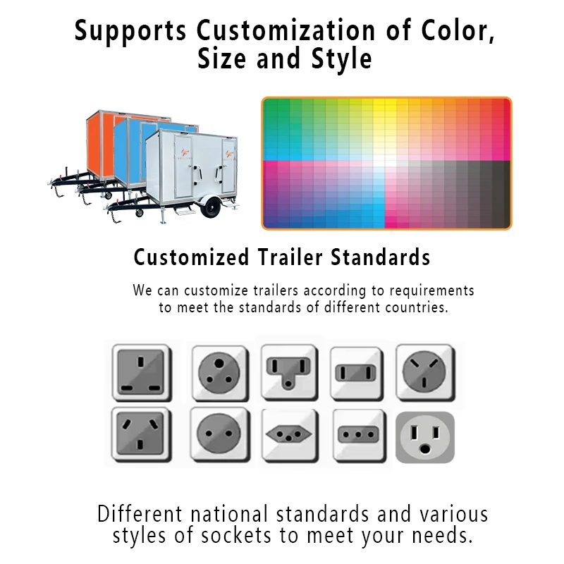 Cabina doccia con porta scorrevole per rimorchio per WC con doccia mobile moderna e premium per cantieri di costruzione all'aperto