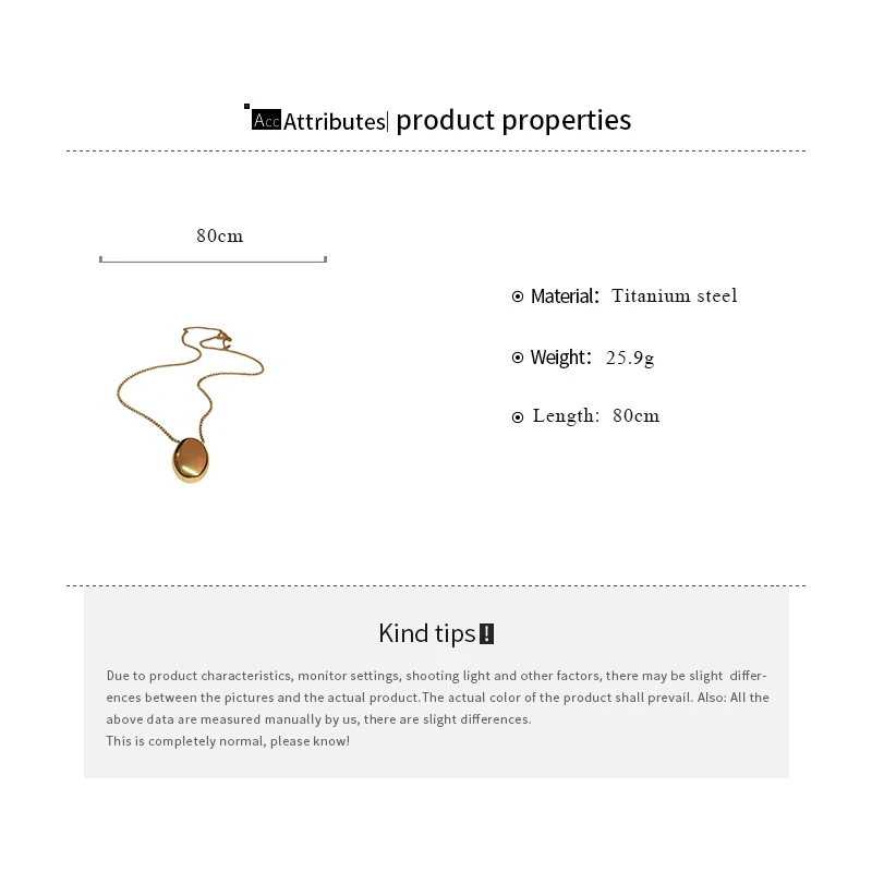 Smooth Geometric Oval Pendant Necklaces For Women Man Minimalist Long Layer Chian Necklaces Unisex Party Accessories Gift image 6