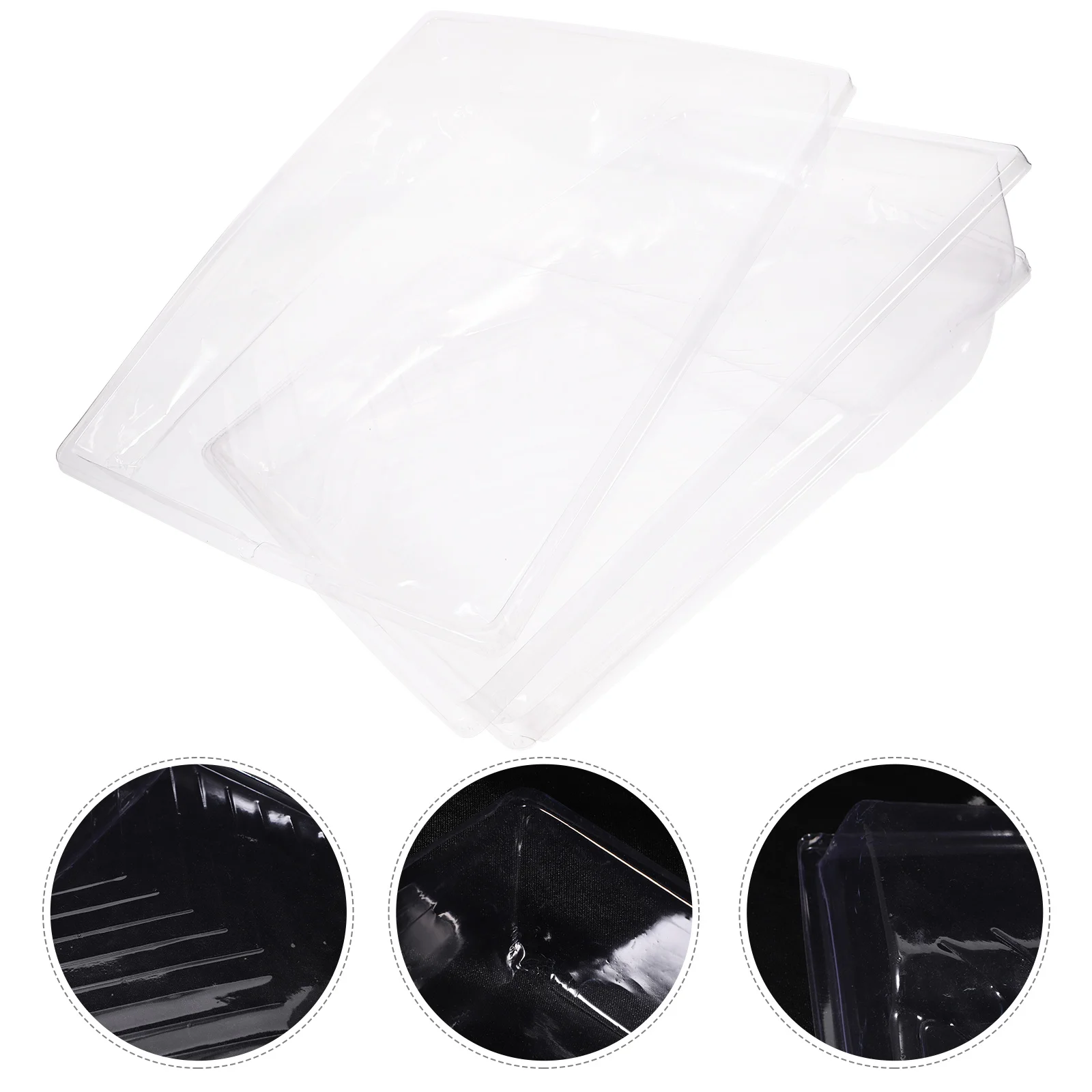 

4 Pcs Paint Tray Liners Clear Trays for Painting Plastic Inserts Transparent Pan