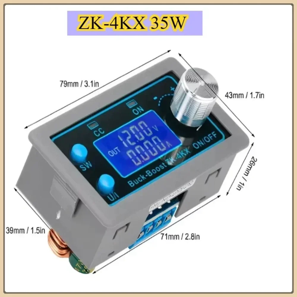 ZK-4KX/5KX 80WDC Buck Boost Converter CC CV 0.5-30V 4A 5V 6V 12V 24V Power Module Adjustable Regulated Laboratory Power Supply