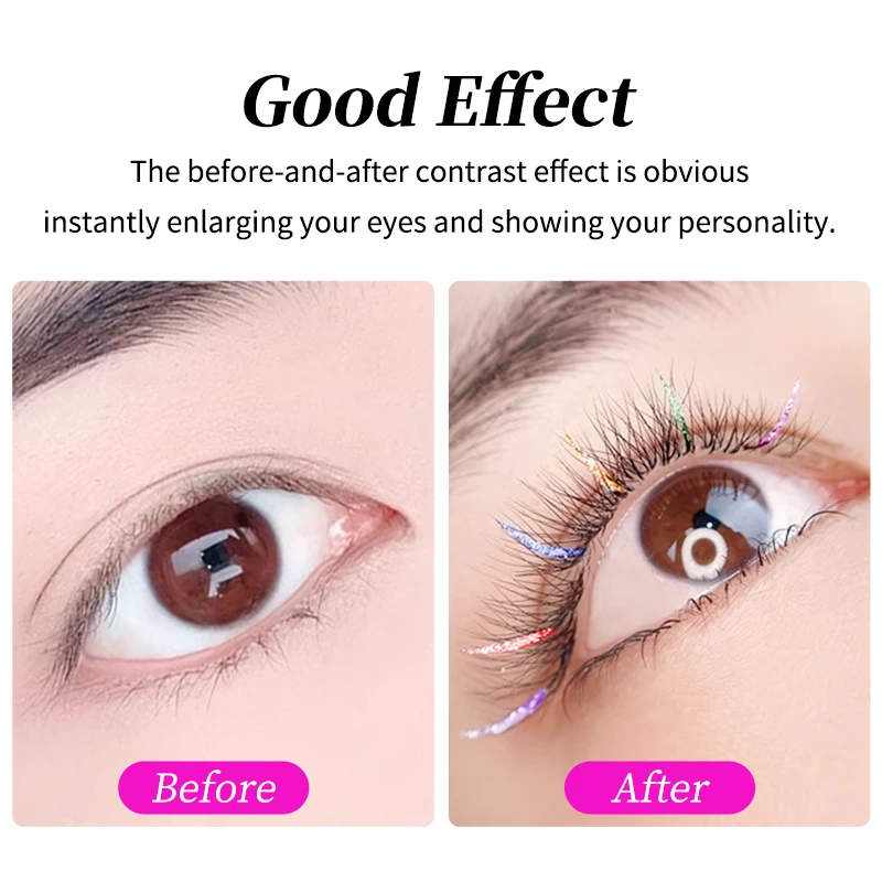 ขนตาปลอมแบบพัดสำเร็จรูป 12 สีผสม กลิตเตอร์หลากสี ขนตาฟูฟ่อง สำหรับแต่งหน้าคอสเพลย์และความงาม