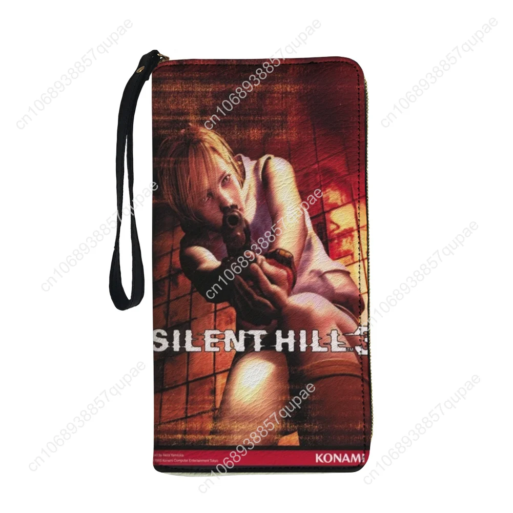 Silent Hill 3 Horror Games Wallet Purse Mens Womens Teenagers Zipper Long Wallets Double Print  Portable Wallet Gift Bag