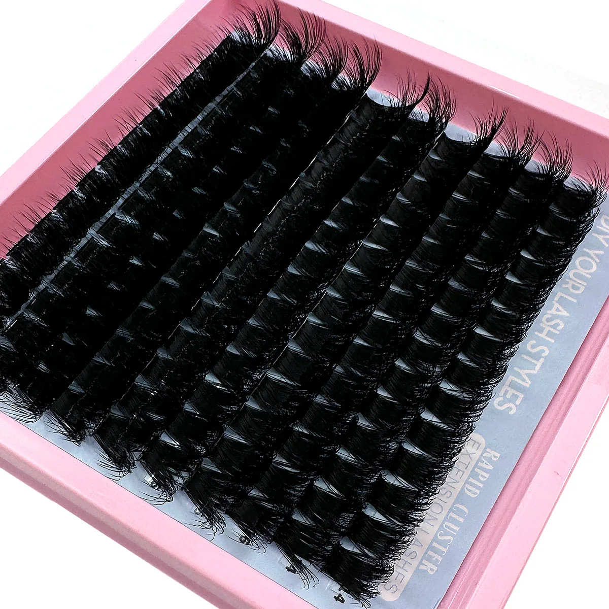 60D-200D 플러피 DIY 클러스터 속눈썹 - 14-20mm 혼합 길이 속눈썹 연장 0.07mm 러시안 D 컬 재사용 가능 드라마틱 속눈썹