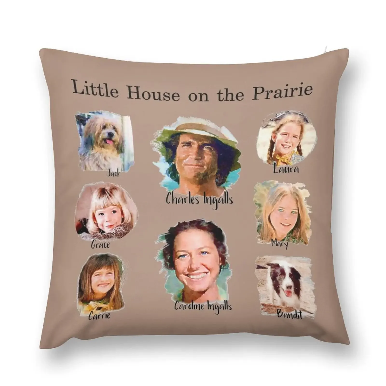 

Ingalls Family Little House on the Prairie Throw Pillow Cushion Cover pillow cover luxury pillow