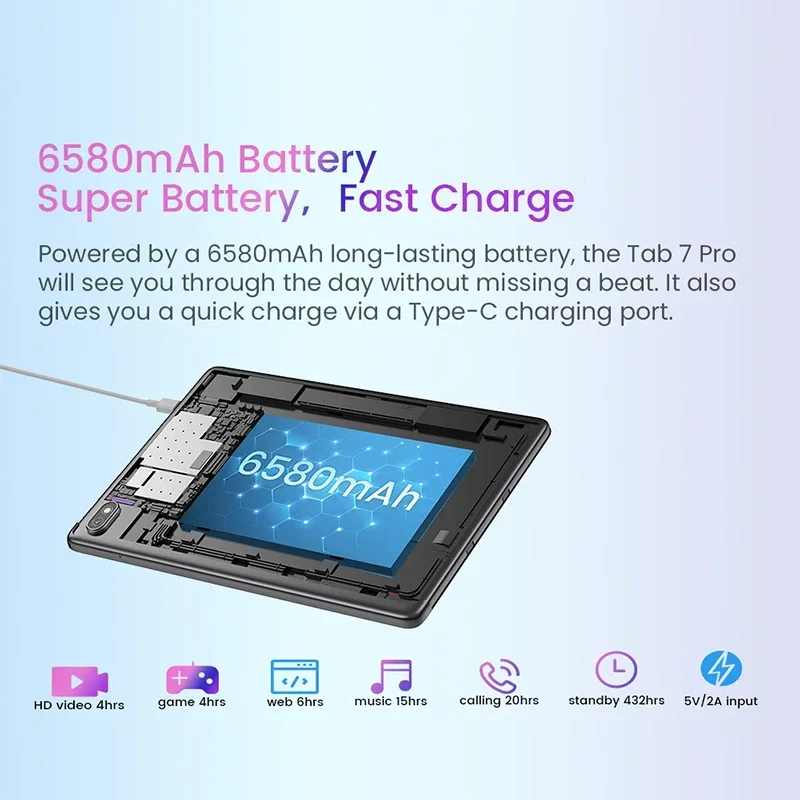 Blackview Tab 7 pro Tablet 10.1'' FHD Display 6GB 128GB 4G 13MP Camera 6580mAh GPS Unisoc T606 Android 12 Tablets Pad PC