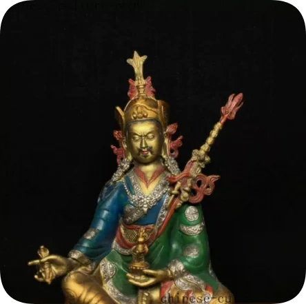 ancient Tibetan Buddhism bronze Gilt Guru Rinpoche Padmasambhava Buddha Statue