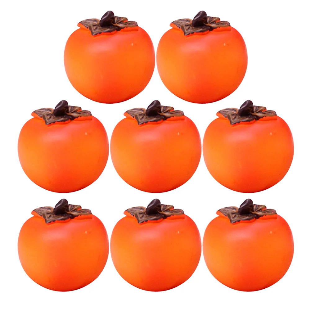 

8 Pcs Artificial Persimmon Fruits Fake nament Model Resin Decor Realistic Simulation Fruit Prop Educational Toy Montessori