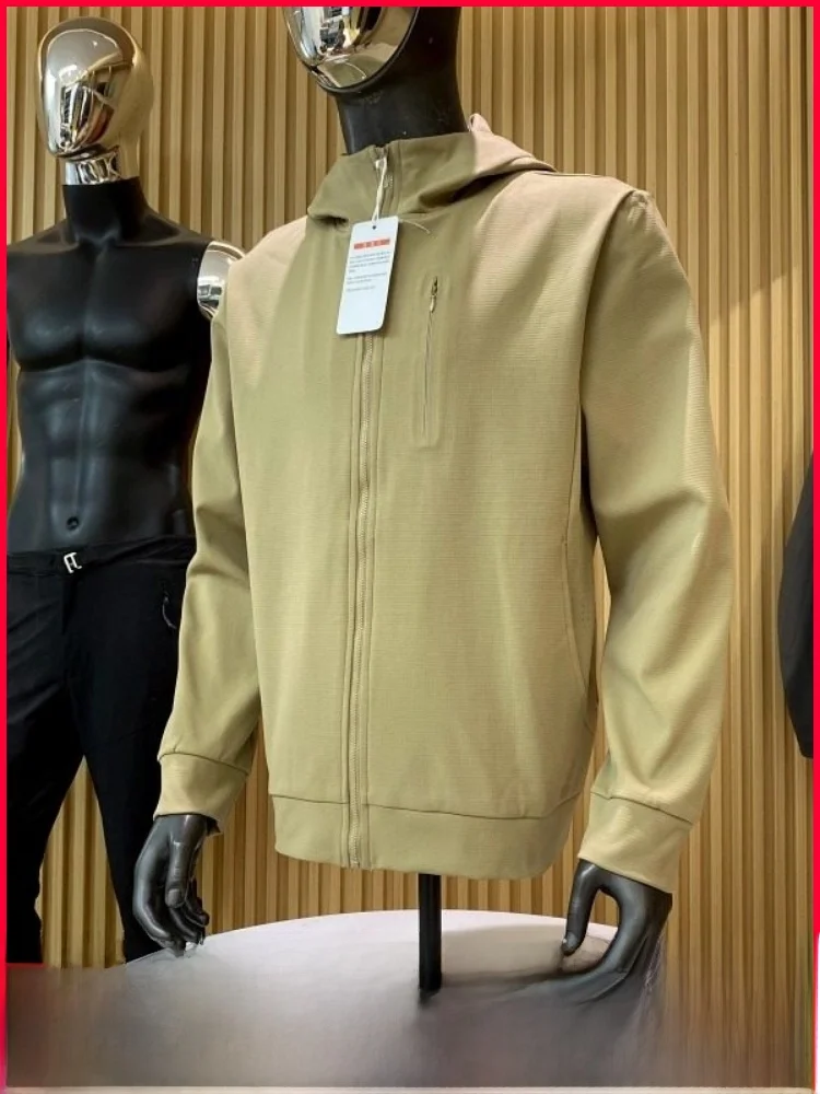 

Outdoor Windproof Fce Lined Hooded Jaet Men's Casual Sportswear New Autumn Winter Faion Stand Fit Zipper Closure