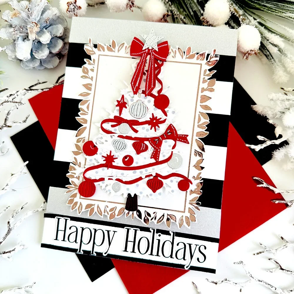 Rounded Rectangles Snowflakes Patch Cut Metal Die and Stencil for Scrap Booking Stencil Album Paper DIY Gift Card Decoration