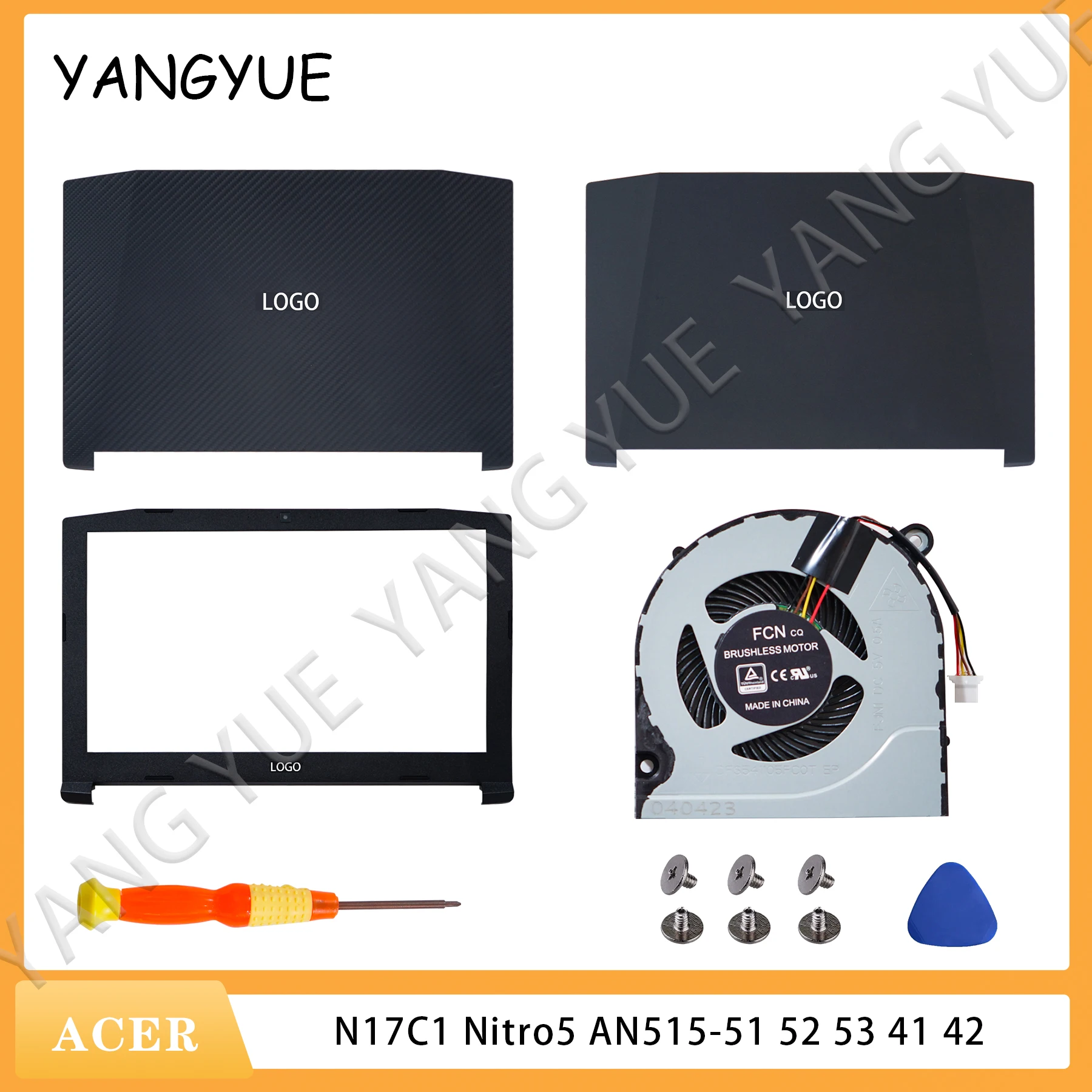 

New Laptop Cover Parts For Acer Nitro 5 AN515-42 AN515-41 AN515-51 AN515-52 AN515-53 N17C1 Front Bezel Bottom Case Screen Hinges